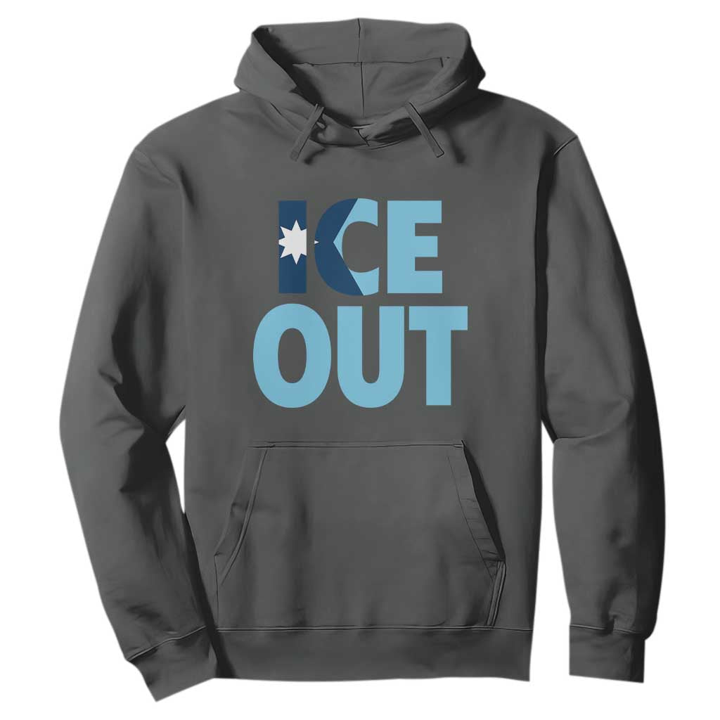 Minnesota Ice Out Hoodie MN State Anti Ice Movement Protest Statement TS11 Dark Heather Print Your Wear