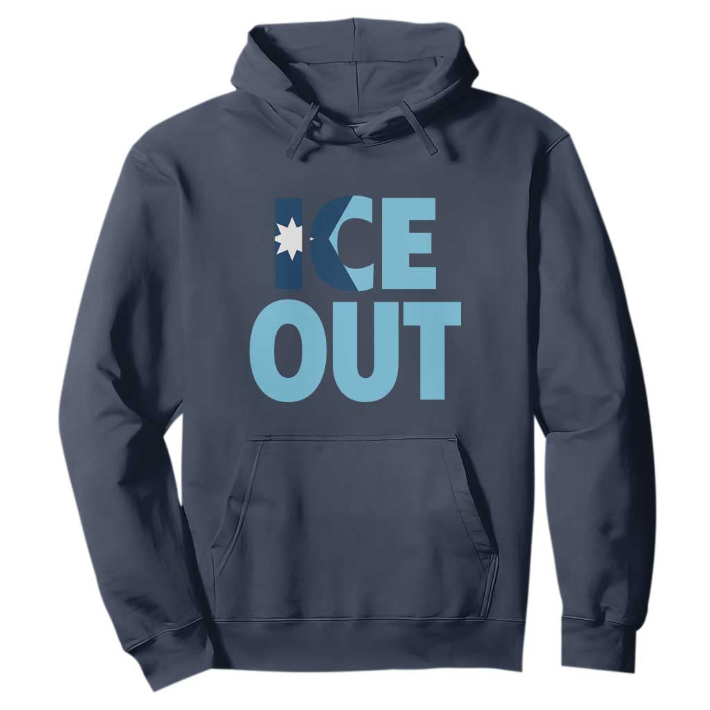 Minnesota Ice Out Hoodie MN State Anti Ice Movement Protest Statement TS11 Navy Print Your Wear