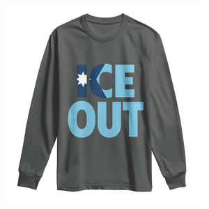 Minnesota Ice Out Long Sleeve Shirt MN State Anti Ice Movement Protest Statement TS11 Dark Heather Print Your Wear