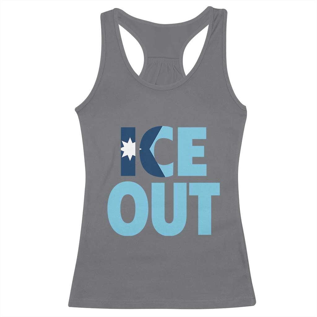 Minnesota Ice Out Racerback Tank Top MN State Anti Ice Movement Protest Statement TS11 Charcoal Print Your Wear