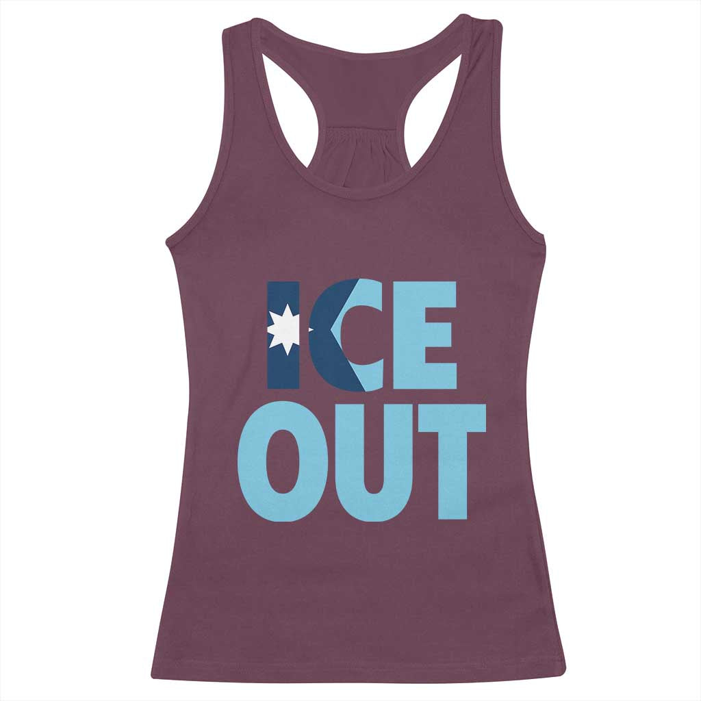 Minnesota Ice Out Racerback Tank Top MN State Anti Ice Movement Protest Statement TS11 Maroon Print Your Wear