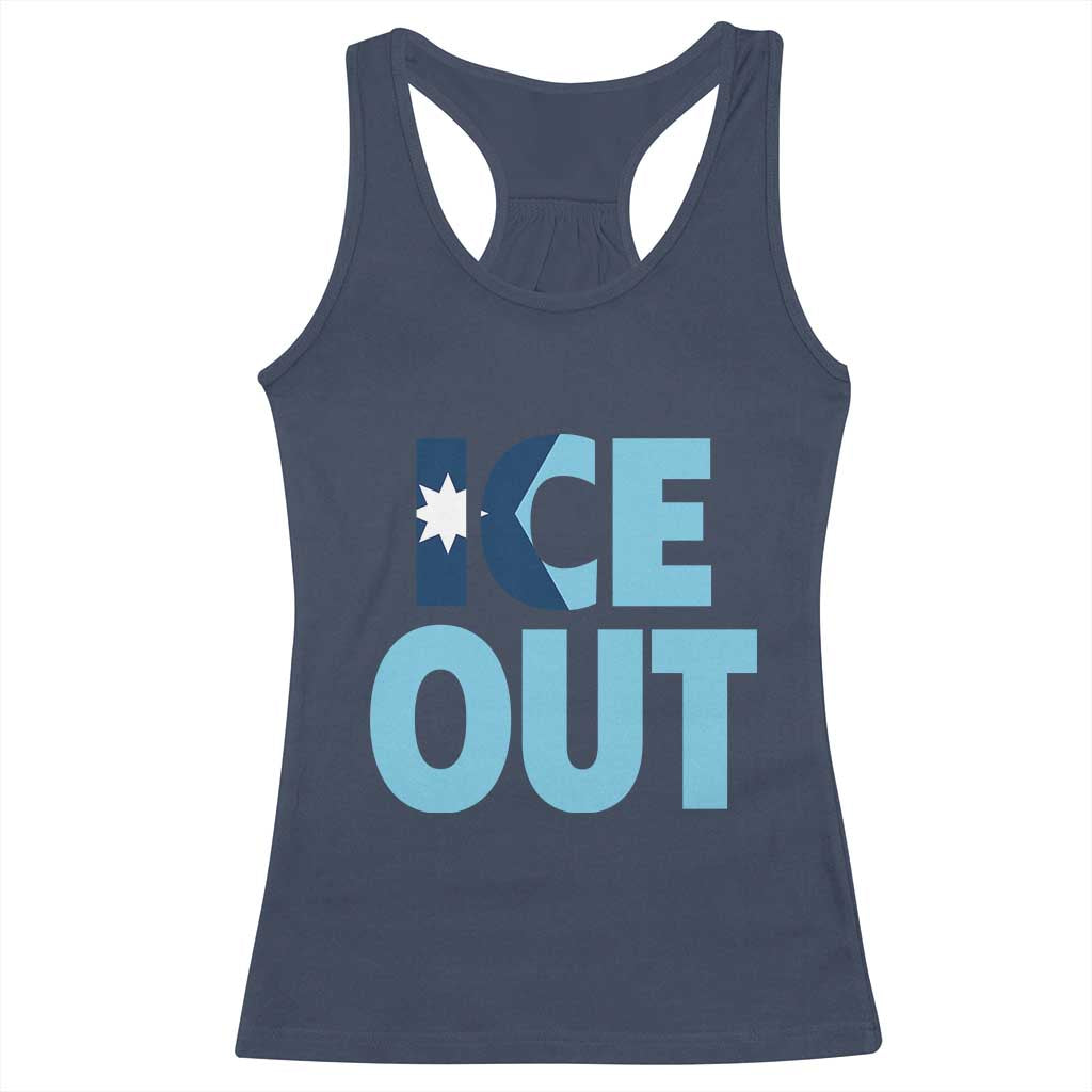 Minnesota Ice Out Racerback Tank Top MN State Anti Ice Movement Protest Statement TS11 Navy Print Your Wear