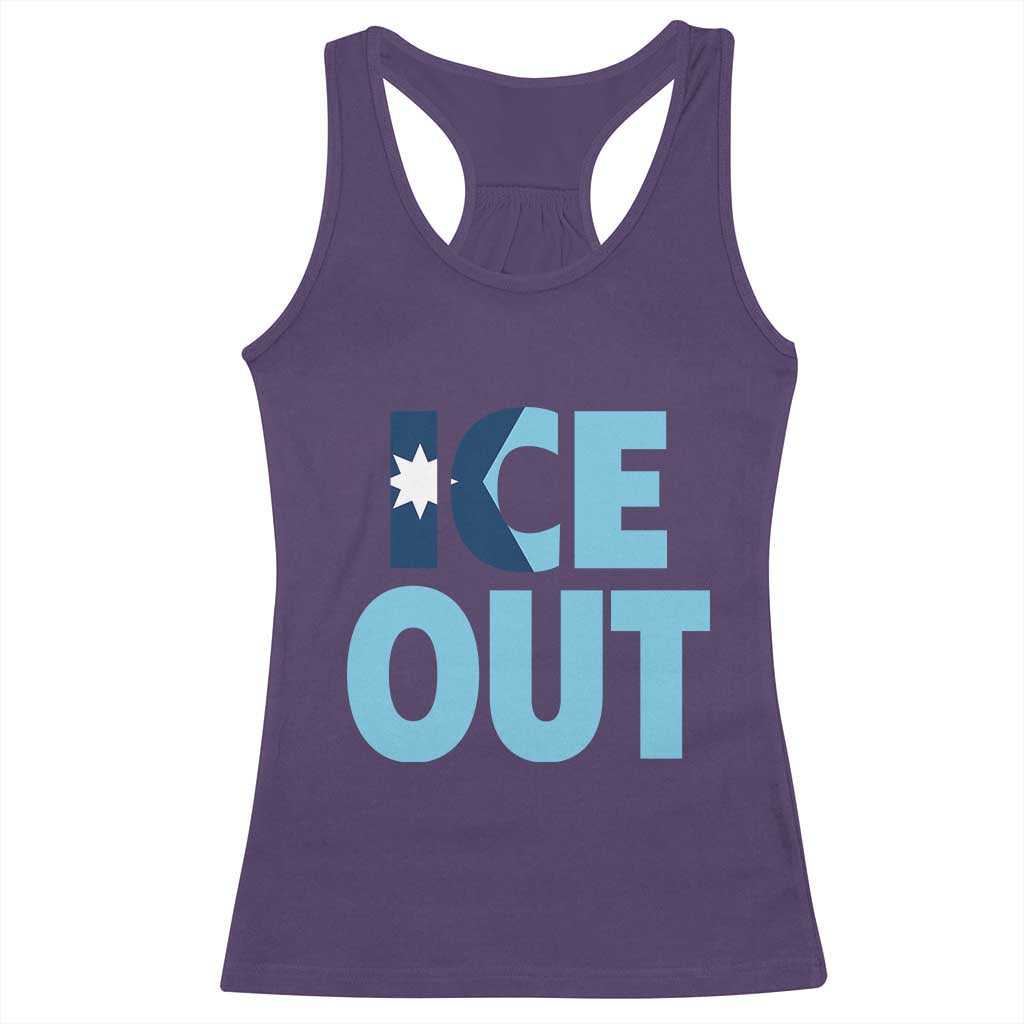 Minnesota Ice Out Racerback Tank Top MN State Anti Ice Movement Protest Statement TS11 Purple Print Your Wear