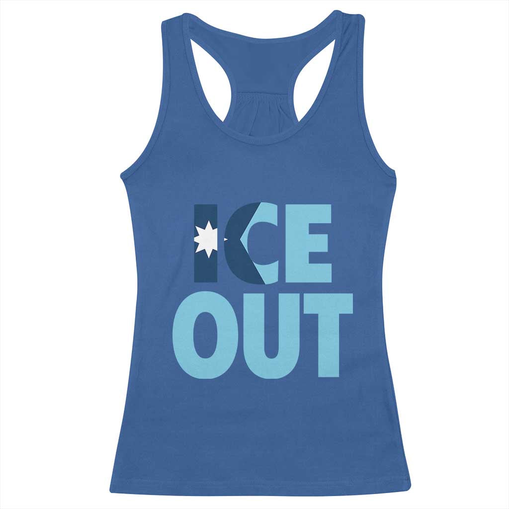 Minnesota Ice Out Racerback Tank Top MN State Anti Ice Movement Protest Statement TS11 Royal Blue Print Your Wear