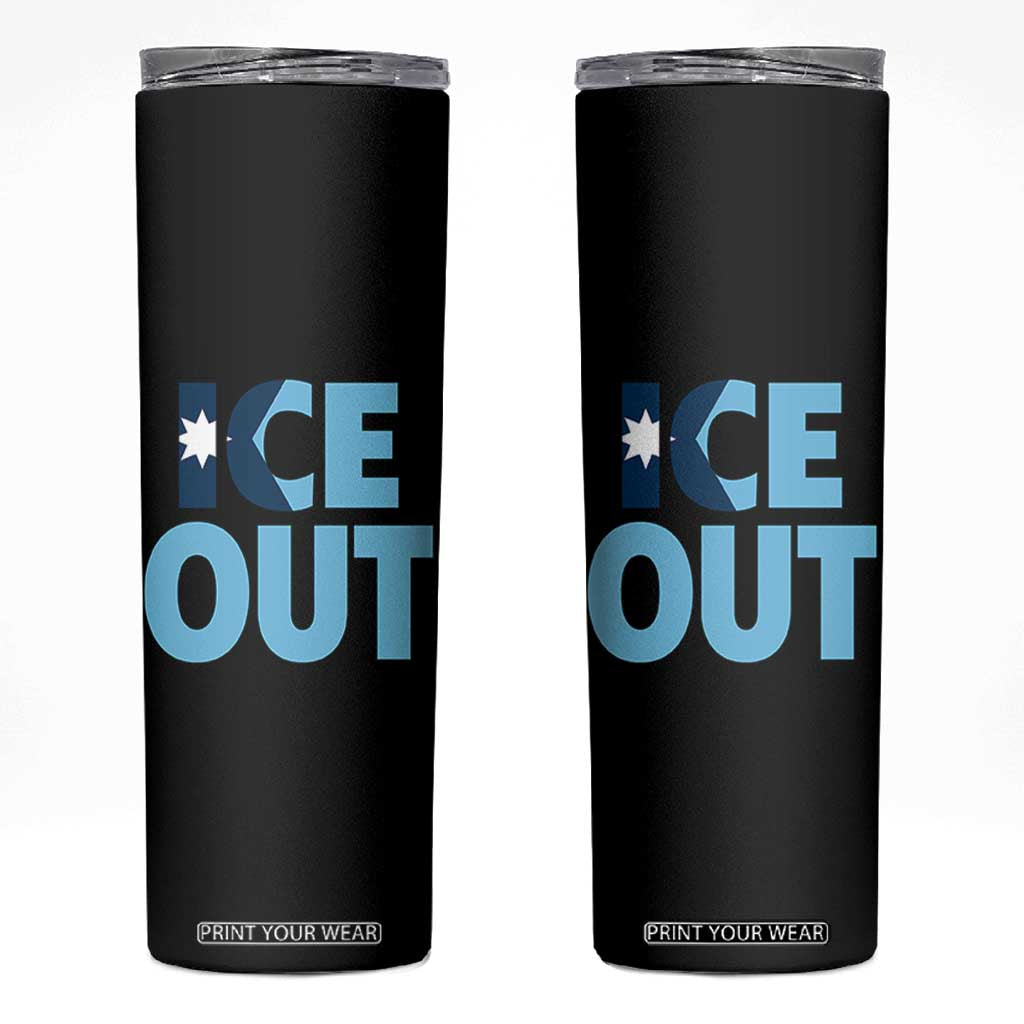 Minnesota Ice Out Skinny Tumbler MN State Anti Ice Movement Protest Statement TS11 Black Print Your Wear