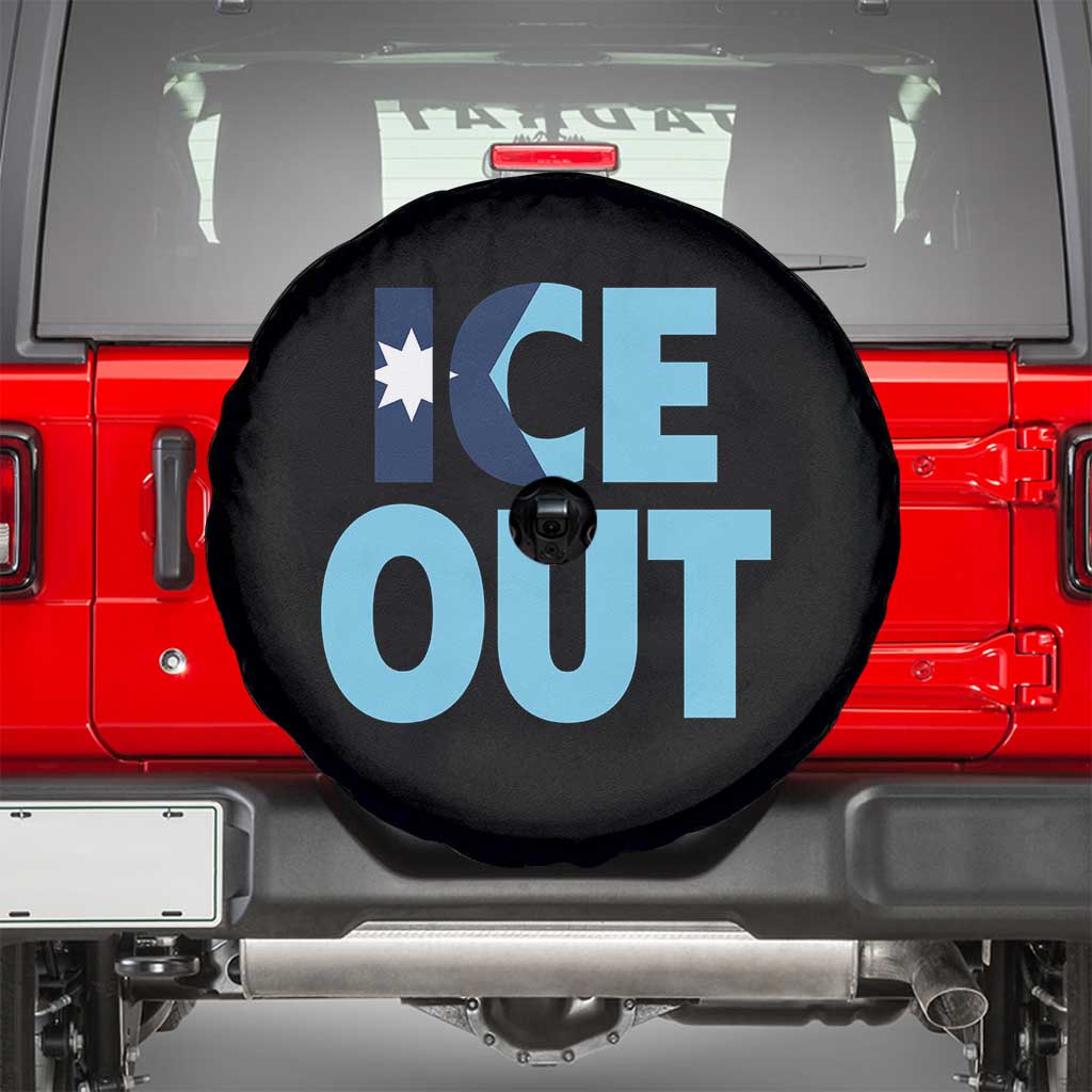 Minnesota Ice Out Spare Tire Cover MN State Anti Ice Movement Protest Statement TS11 Black Print Your Wear