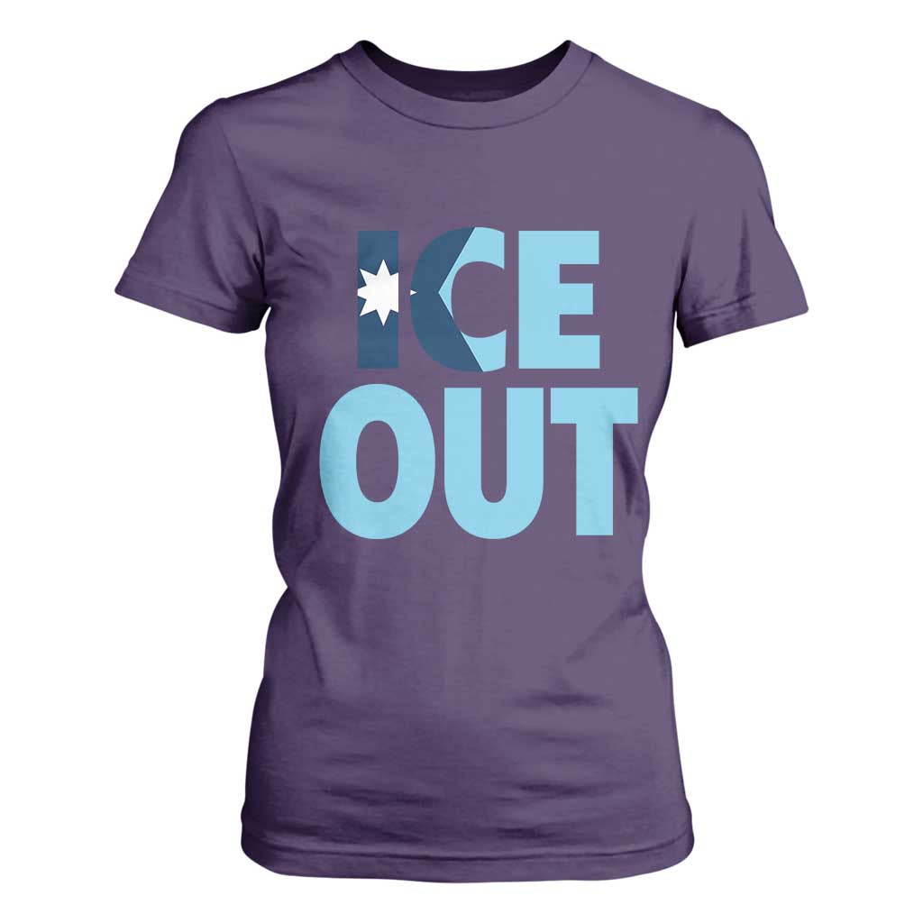Minnesota Ice Out T Shirt For Women MN State Anti Ice Movement Protest Statement TS11 Purple Print Your Wear
