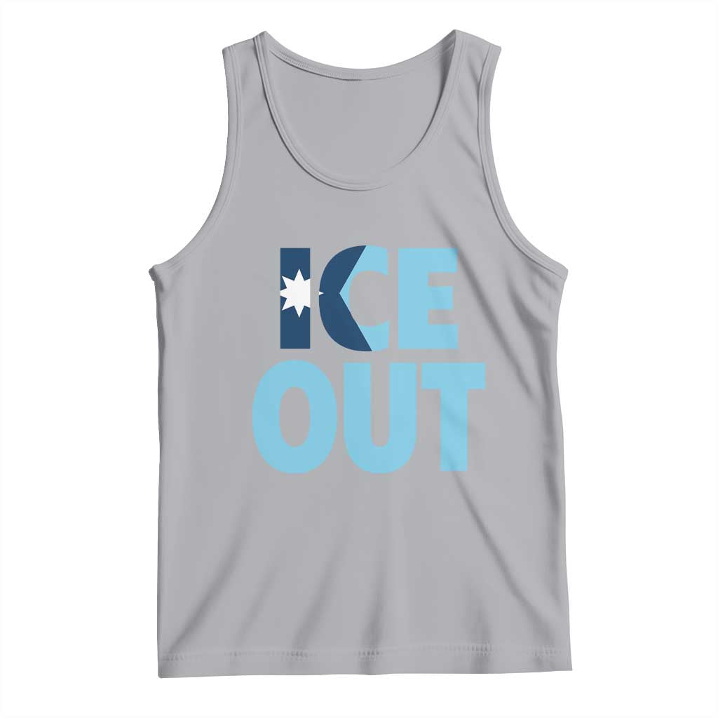 Minnesota Ice Out Tank Top MN State Anti Ice Movement Protest Statement TS11 Athletic Heather Print Your Wear