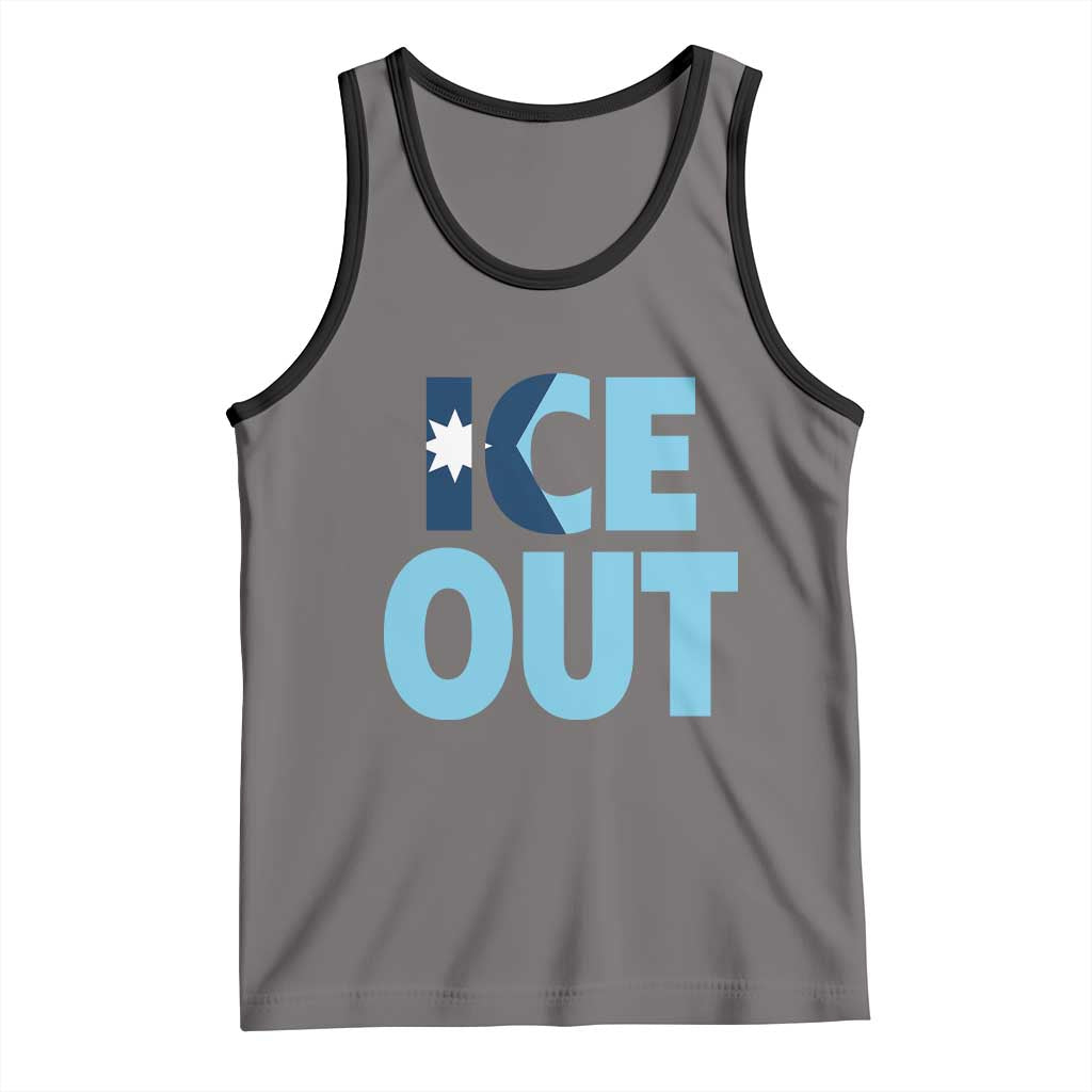 Minnesota Ice Out Tank Top MN State Anti Ice Movement Protest Statement TS11 Deep Heather Black Print Your Wear