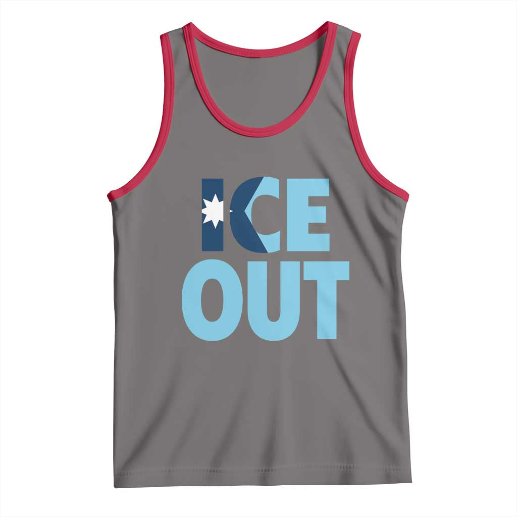 Minnesota Ice Out Tank Top MN State Anti Ice Movement Protest Statement TS11 Deep Heather Red Print Your Wear