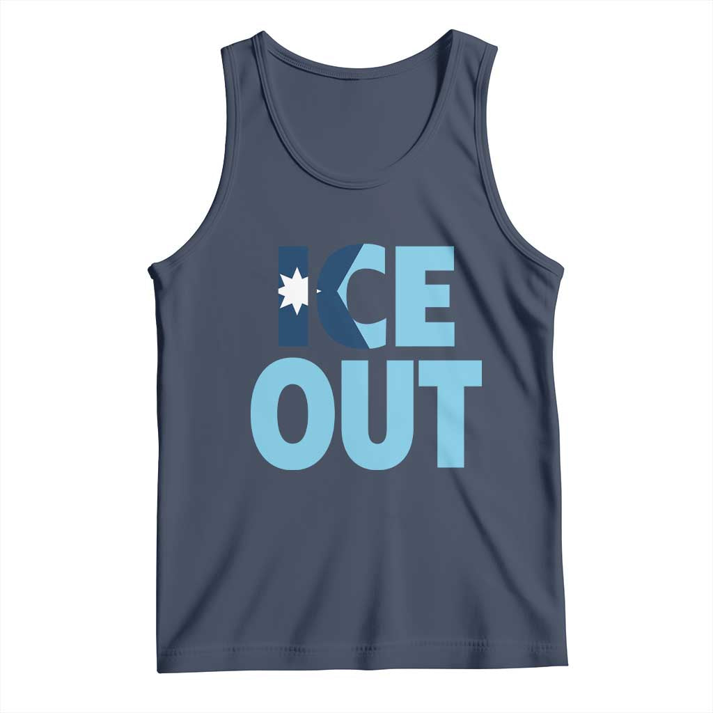 Minnesota Ice Out Tank Top MN State Anti Ice Movement Protest Statement TS11 Navy Print Your Wear