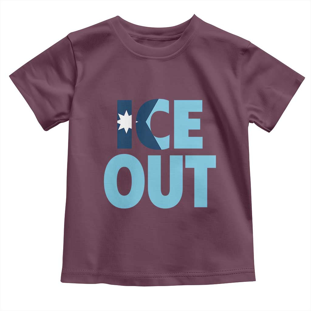 Minnesota Ice Out Toddler T Shirt MN State Anti Ice Movement Protest Statement TS11 Maroon Print Your Wear