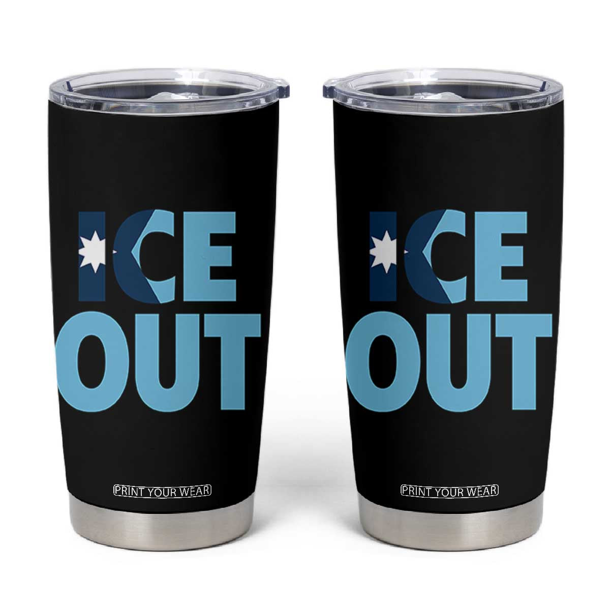 Minnesota Ice Out Tumbler Cup MN State Anti Ice Movement Protest Statement TS11 Black Print Your Wear