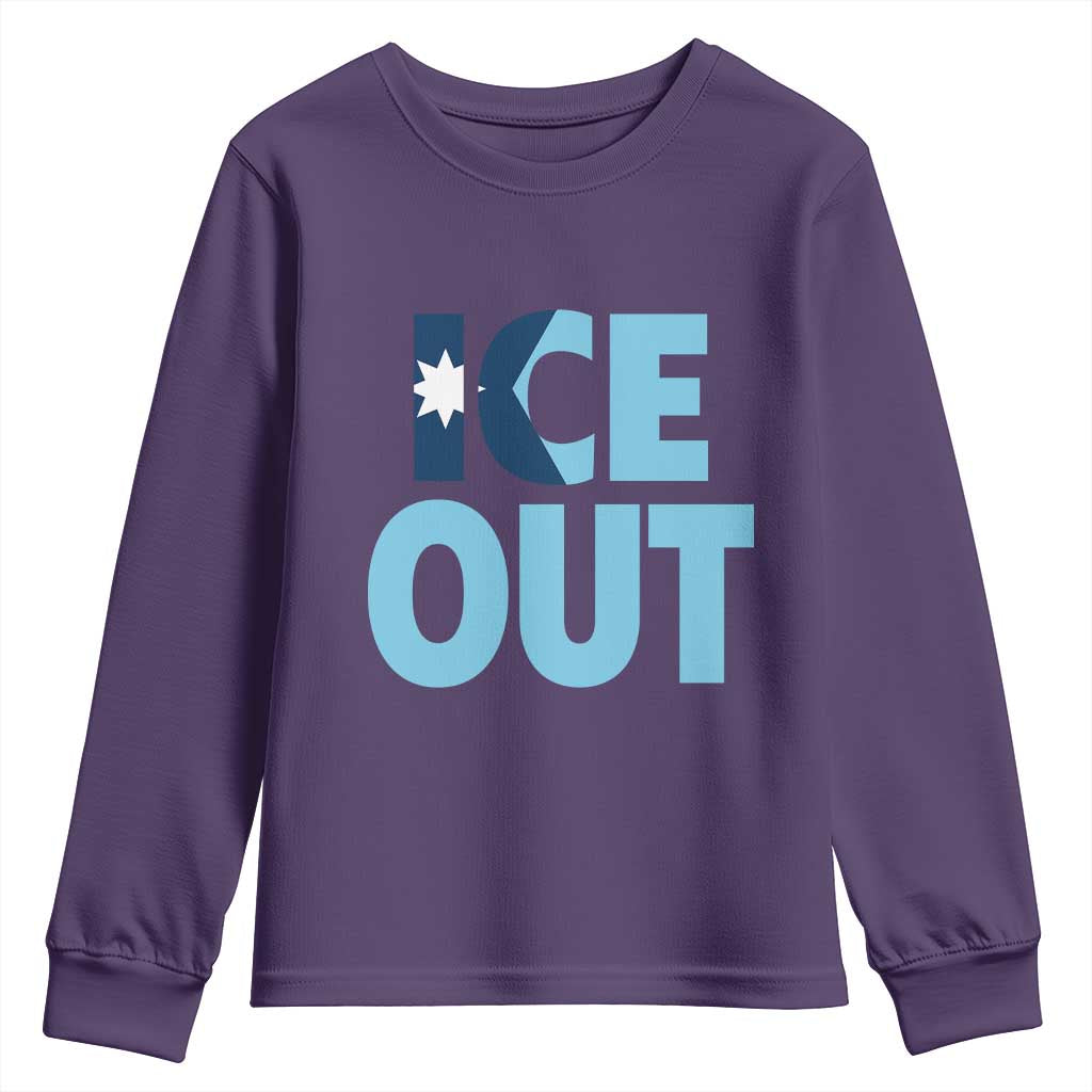 Minnesota Ice Out Youth Sweatshirt MN State Anti Ice Movement Protest Statement TS11 Purple Print Your Wear