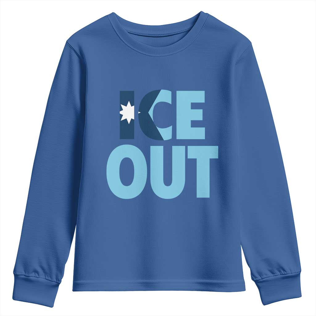 Minnesota Ice Out Youth Sweatshirt MN State Anti Ice Movement Protest Statement TS11 Royal Blue Print Your Wear