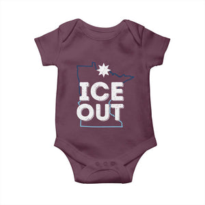 Ice Out Of Minnesota Baby Onesie MN Map Immigration Protest Community Resistance TS11 Maroon Print Your Wear