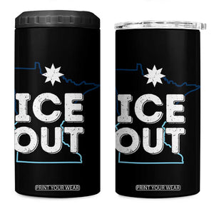 Ice Out Of Minnesota 4 in 1 Can Cooler Tumbler MN Map Immigration Protest Community Resistance TS11 One Size: 16 oz Black Print Your Wear