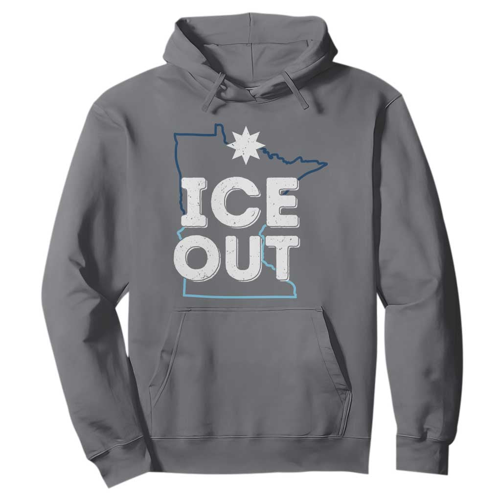 Ice Out Of Minnesota Hoodie MN Map Immigration Protest Community Resistance TS11 Charcoal Print Your Wear