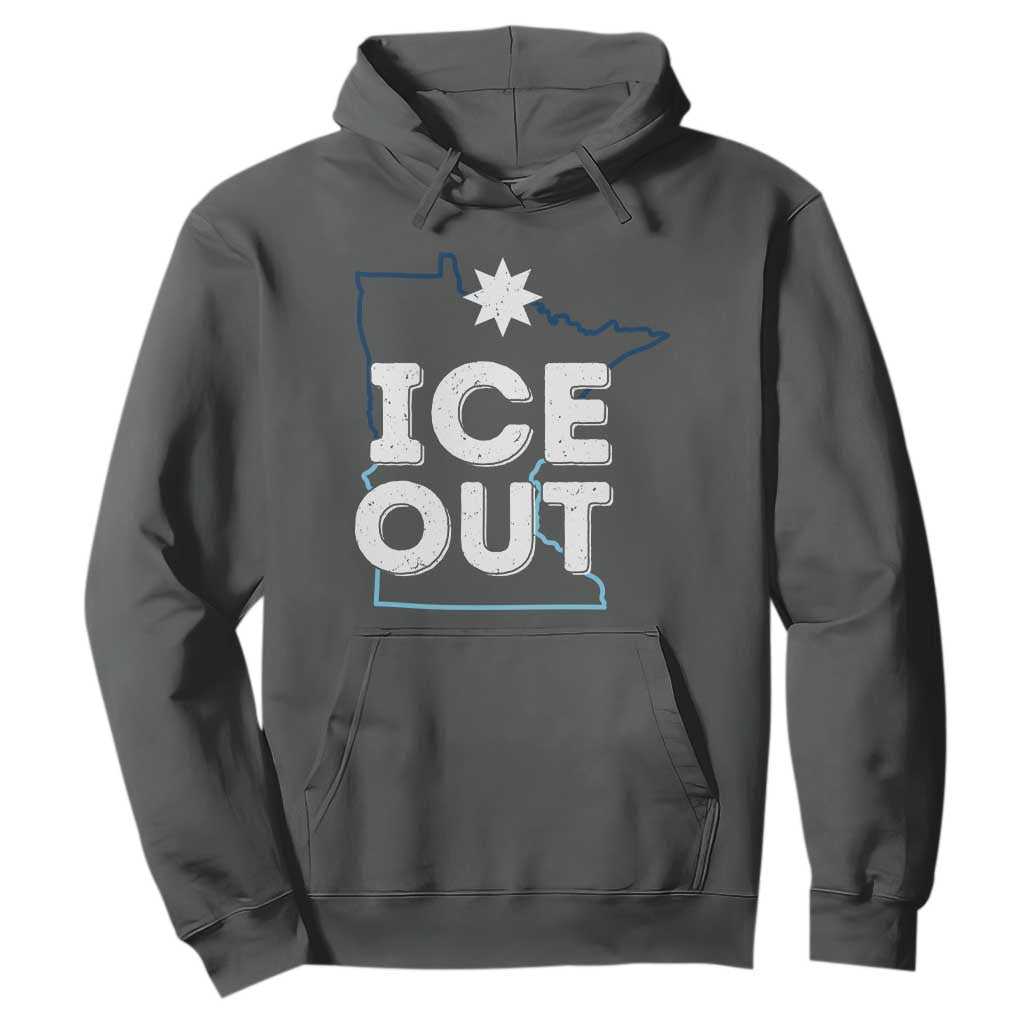 Ice Out Of Minnesota Hoodie MN Map Immigration Protest Community Resistance TS11 Dark Heather Print Your Wear