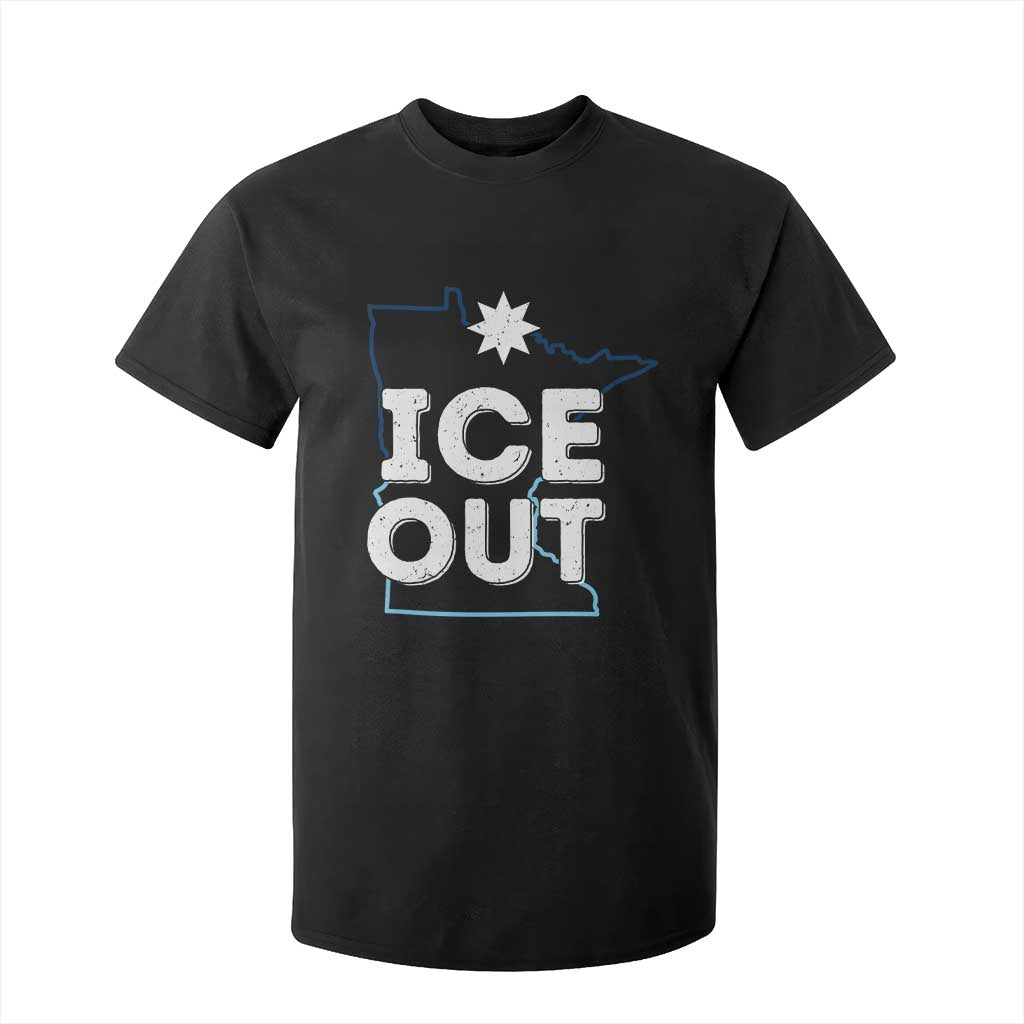 Ice Out Of Minnesota T Shirt For Kid MN Map Immigration Protest Community Resistance TS11 Black Print Your Wear
