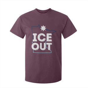 Ice Out Of Minnesota T Shirt For Kid MN Map Immigration Protest Community Resistance TS11 Maroon Print Your Wear
