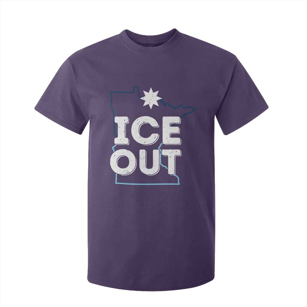 Ice Out Of Minnesota T Shirt For Kid MN Map Immigration Protest Community Resistance TS11 Purple Print Your Wear
