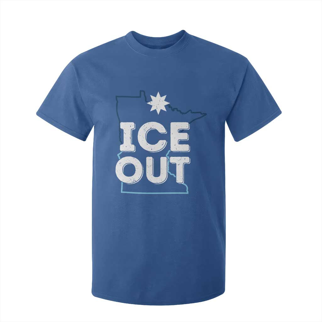 Ice Out Of Minnesota T Shirt For Kid MN Map Immigration Protest Community Resistance TS11 Royal Blue Print Your Wear