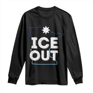 Ice Out Of Minnesota Long Sleeve Shirt MN Map Immigration Protest Community Resistance TS11 Black Print Your Wear