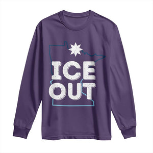 Ice Out Of Minnesota Long Sleeve Shirt MN Map Immigration Protest Community Resistance TS11 Purple Print Your Wear