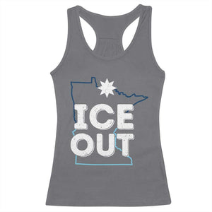 Ice Out Of Minnesota Racerback Tank Top MN Map Immigration Protest Community Resistance TS11 Charcoal Print Your Wear