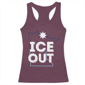 Ice Out Of Minnesota Racerback Tank Top MN Map Immigration Protest Community Resistance TS11 Maroon Print Your Wear