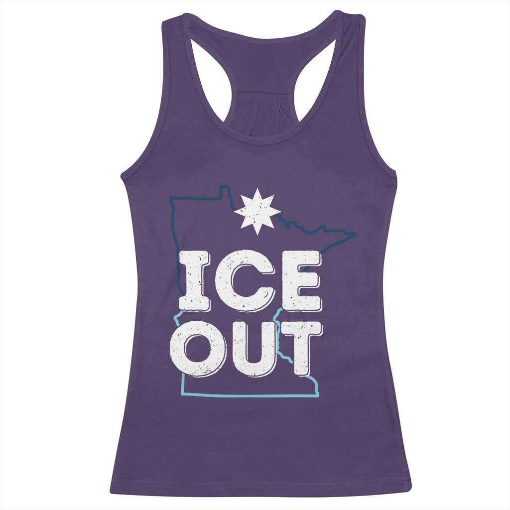Ice Out Of Minnesota Racerback Tank Top MN Map Immigration Protest Community Resistance TS11 Purple Print Your Wear
