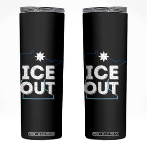 Ice Out Of Minnesota Skinny Tumbler MN Map Immigration Protest Community Resistance TS11 Black Print Your Wear