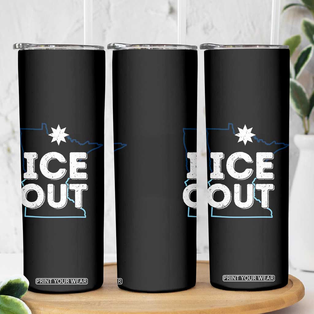 Ice Out Of Minnesota Skinny Tumbler MN Map Immigration Protest Community Resistance TS11 Print Your Wear