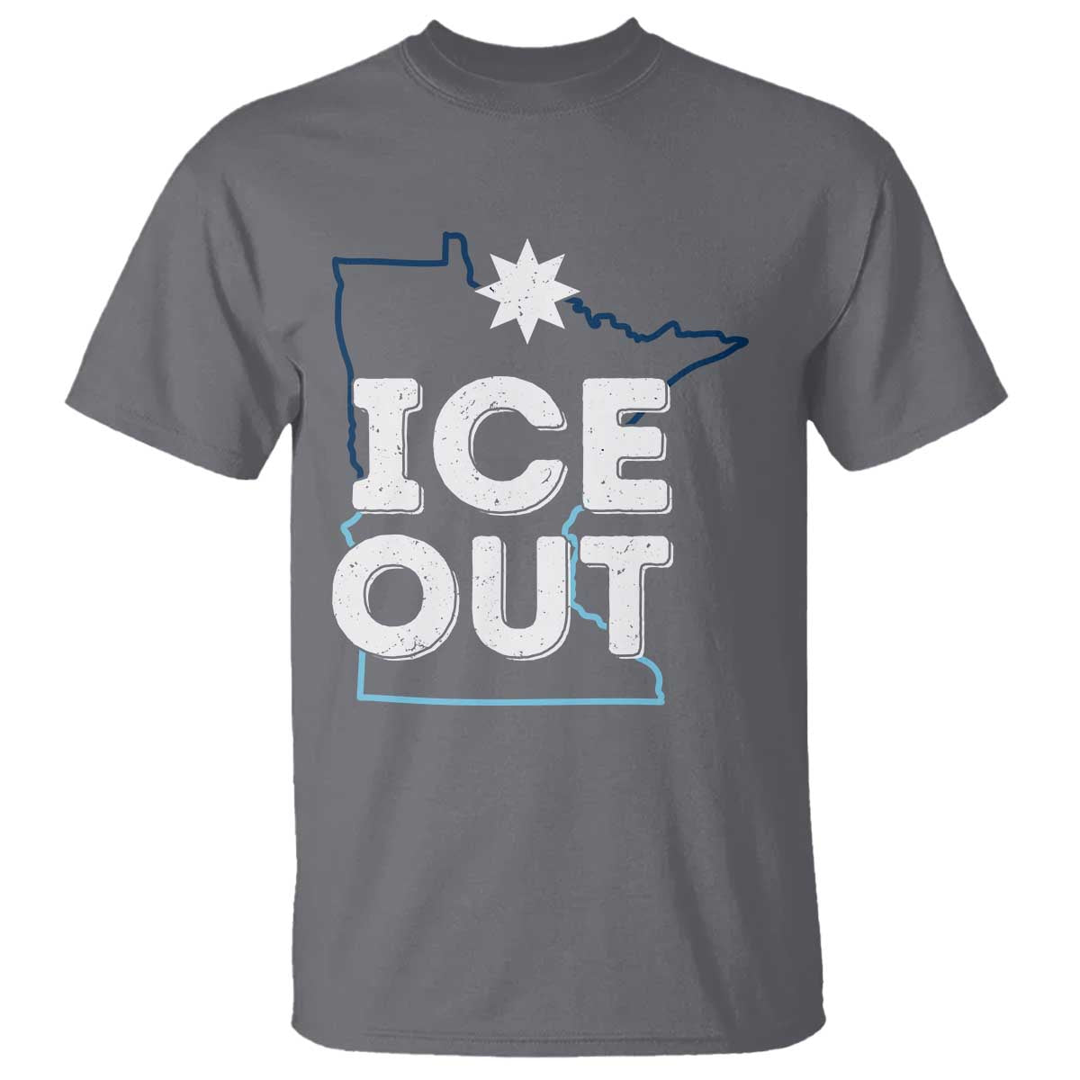 Ice Out Of Minnesota T Shirt MN Map Immigration Protest Community Resistance TS11 Charcoal Print Your Wear