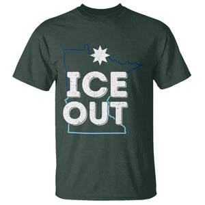 Ice Out Of Minnesota T Shirt MN Map Immigration Protest Community Resistance TS11 Dark Forest Green Print Your Wear