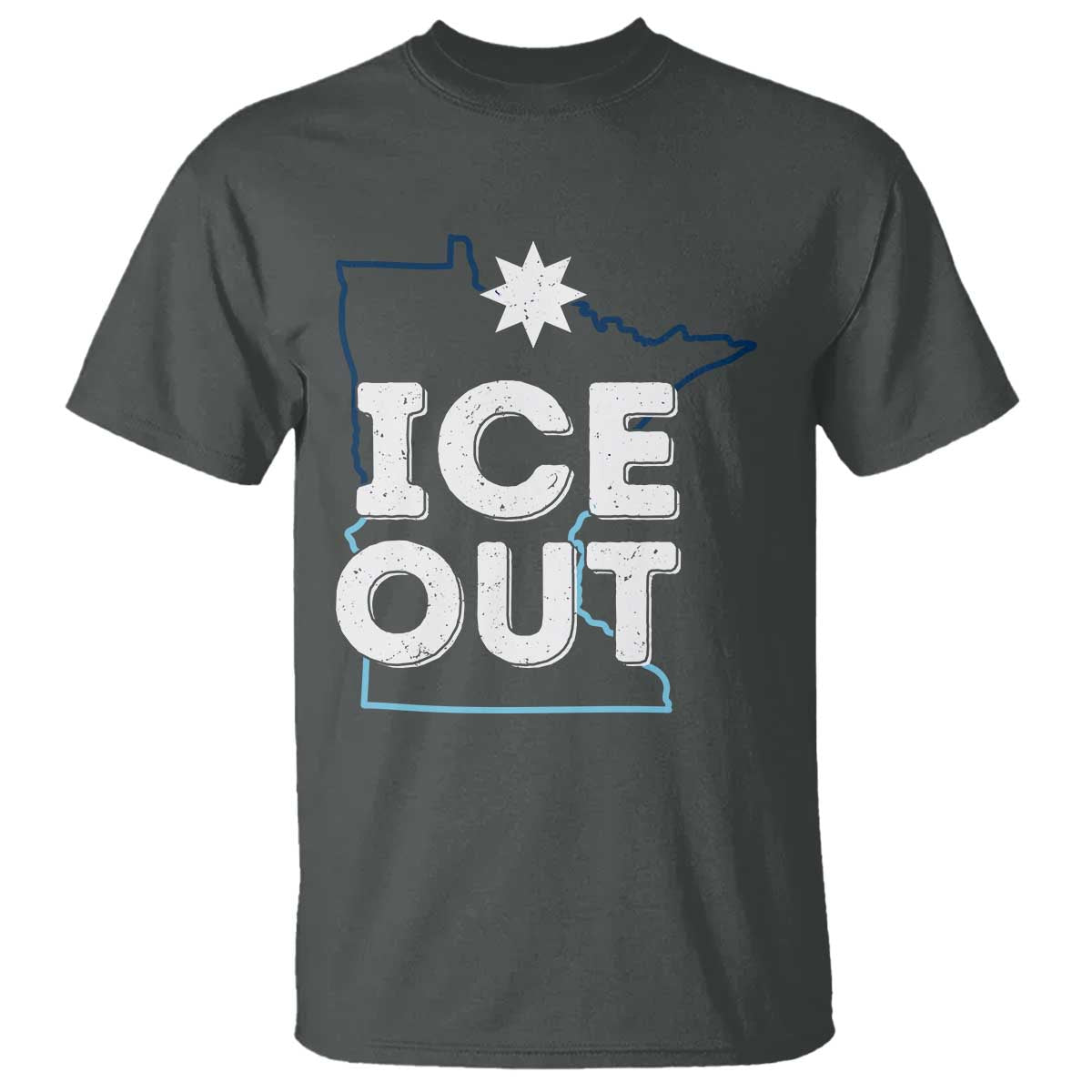 Ice Out Of Minnesota T Shirt MN Map Immigration Protest Community Resistance TS11 Dark Heather Print Your Wear