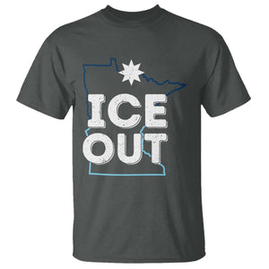 Ice Out Of Minnesota T Shirt MN Map Immigration Protest Community Resistance TS11 Dark Heather Print Your Wear
