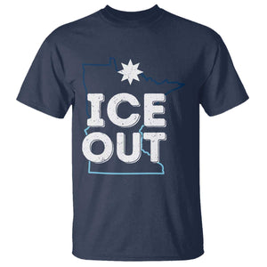 Ice Out Of Minnesota T Shirt MN Map Immigration Protest Community Resistance TS11 Navy Print Your Wear