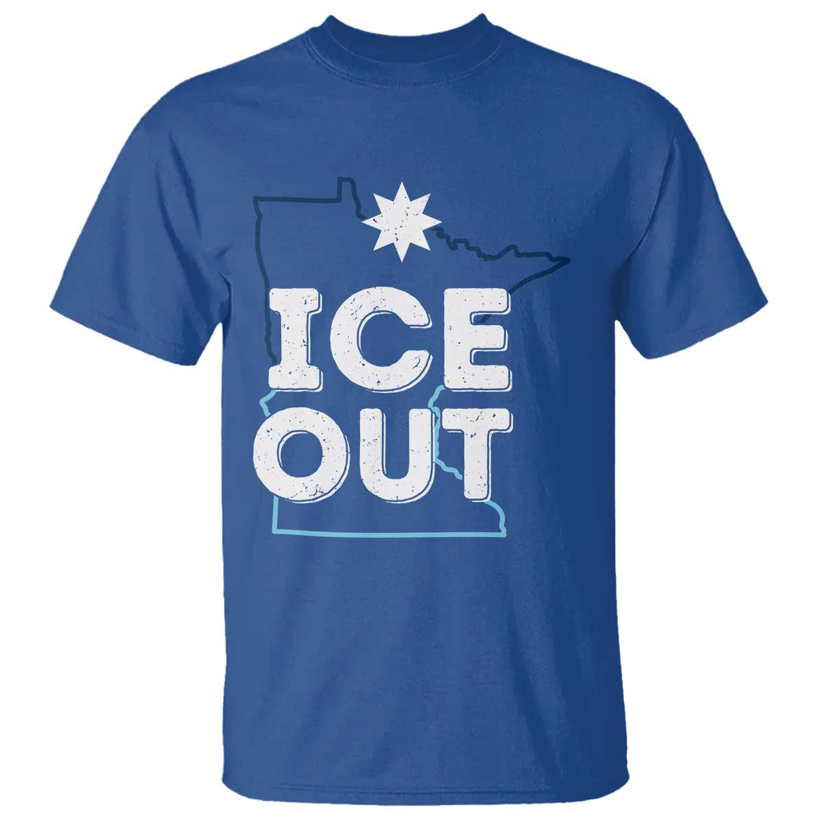 Ice Out Of Minnesota T Shirt MN Map Immigration Protest Community Resistance TS11 Royal Blue Print Your Wear