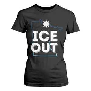 Ice Out Of Minnesota T Shirt For Women MN Map Immigration Protest Community Resistance TS11 Black Print Your Wear