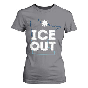 Ice Out Of Minnesota T Shirt For Women MN Map Immigration Protest Community Resistance TS11 Charcoal Print Your Wear