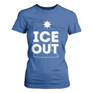 Ice Out Of Minnesota T Shirt For Women MN Map Immigration Protest Community Resistance TS11 Royal Blue Print Your Wear