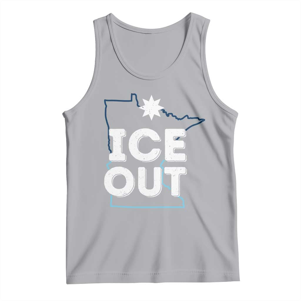 Ice Out Of Minnesota Tank Top MN Map Immigration Protest Community Resistance TS11 Athletic Heather Print Your Wear