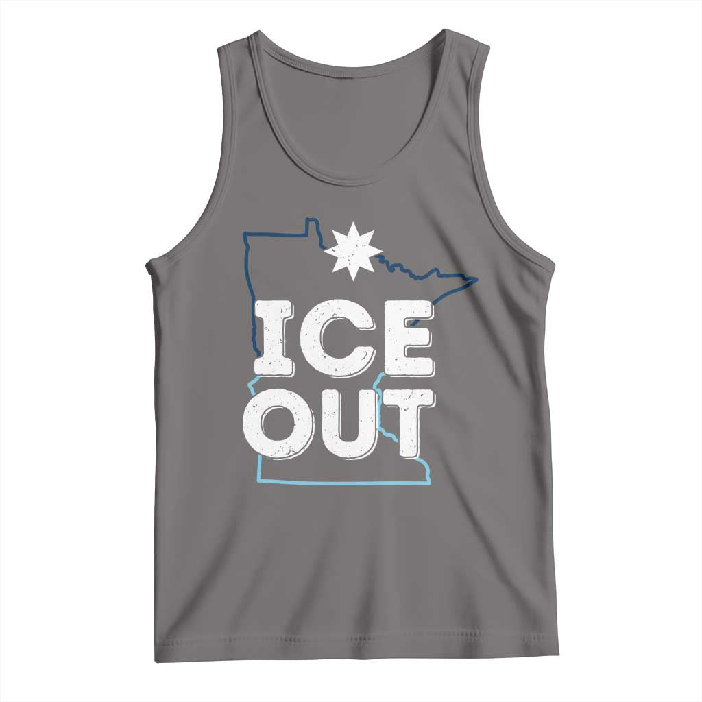 Ice Out Of Minnesota Tank Top MN Map Immigration Protest Community Resistance TS11 Deep Heather Print Your Wear