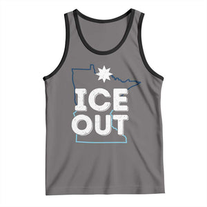 Ice Out Of Minnesota Tank Top MN Map Immigration Protest Community Resistance TS11 Deep Heather Black Print Your Wear