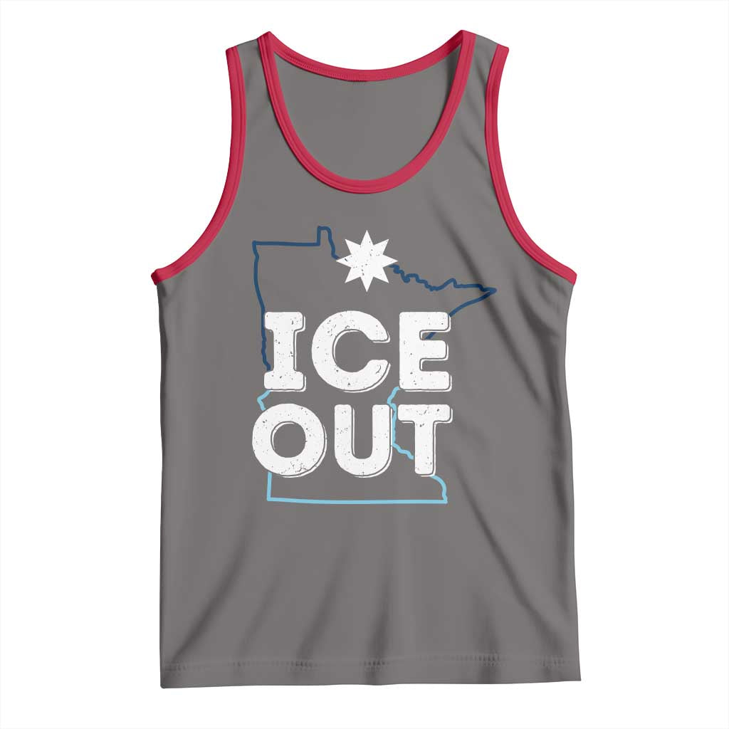 Ice Out Of Minnesota Tank Top MN Map Immigration Protest Community Resistance TS11 Deep Heather Red Print Your Wear