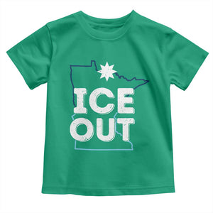 Ice Out Of Minnesota Toddler T Shirt MN Map Immigration Protest Community Resistance TS11 Irish Green Print Your Wear