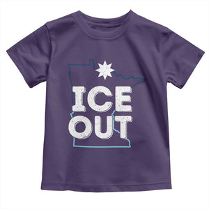 Ice Out Of Minnesota Toddler T Shirt MN Map Immigration Protest Community Resistance TS11 Purple Print Your Wear