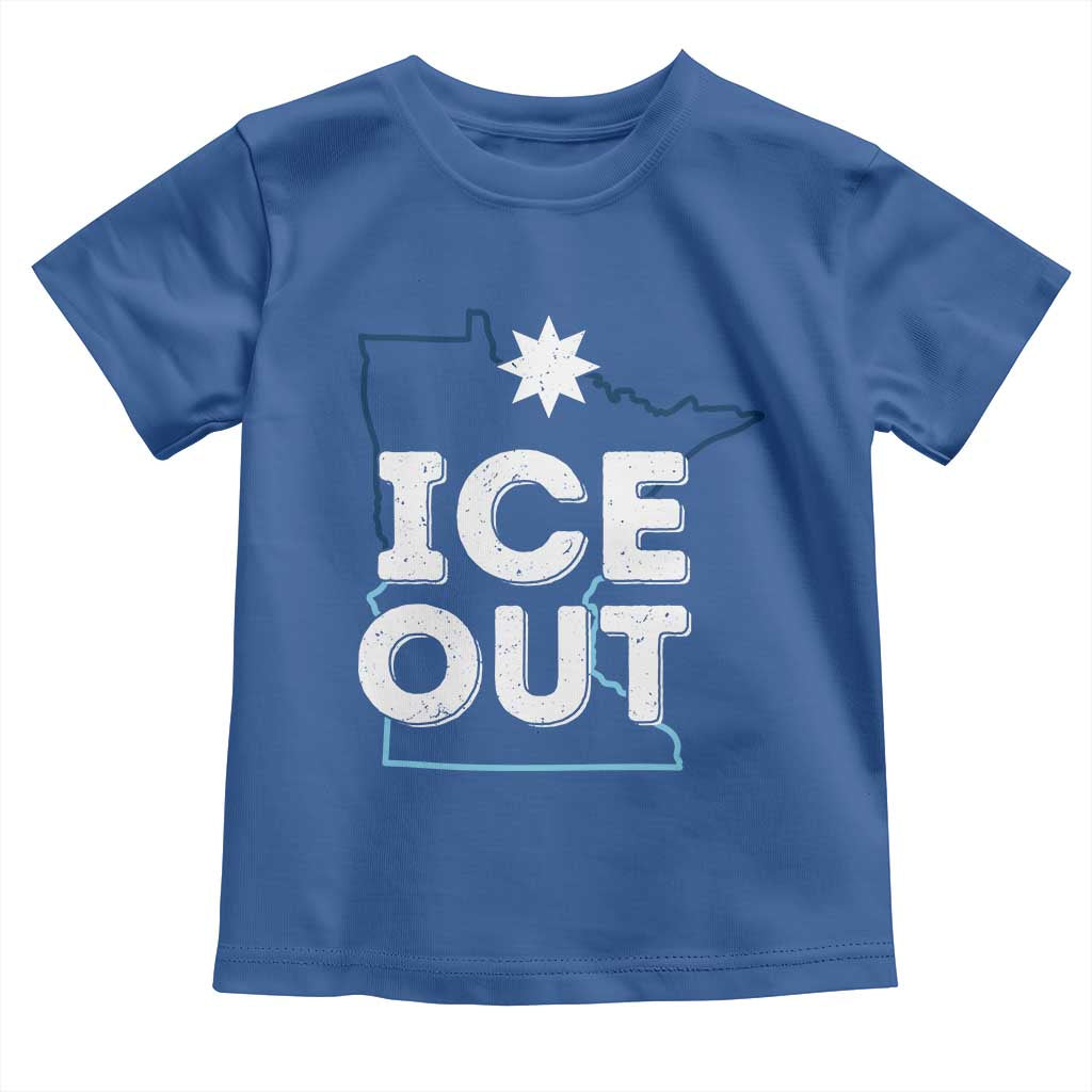 Ice Out Of Minnesota Toddler T Shirt MN Map Immigration Protest Community Resistance TS11 Royal Blue Print Your Wear